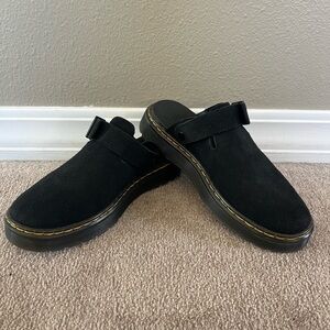 Dr. Martens Black Suede Mules